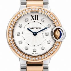 Cartier Ballon Bleu De 28MM WE902076 Diamond Dial & Bezel Watch